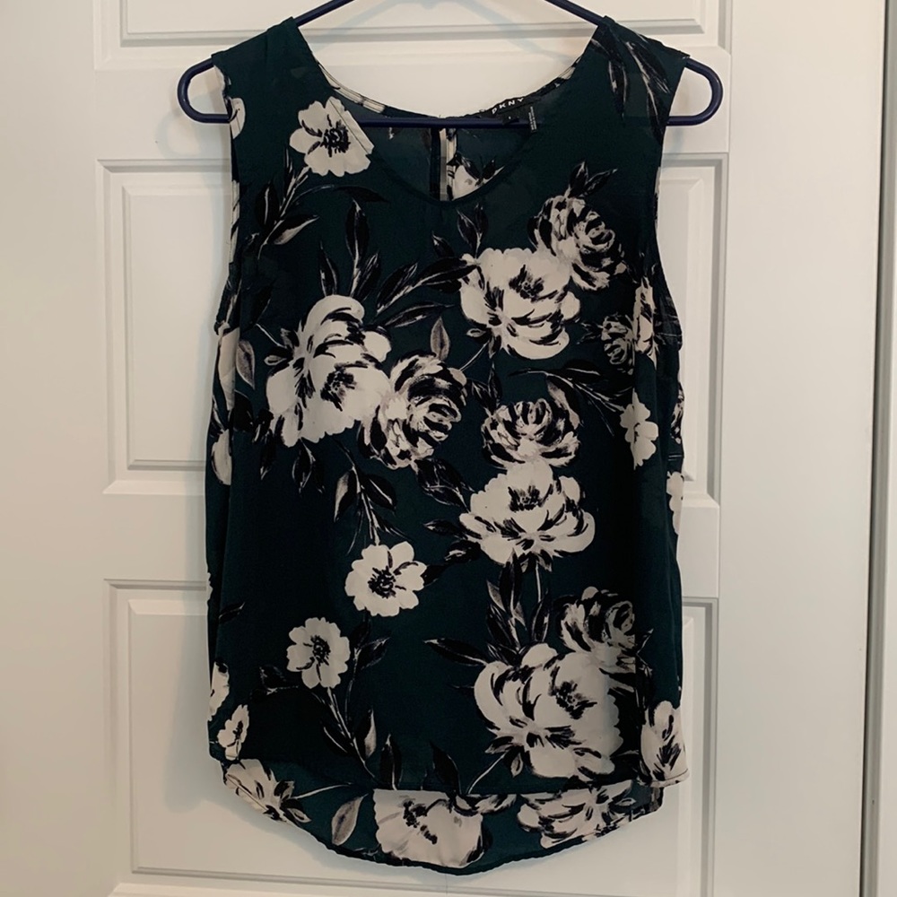 DKNY Sheer Floral Blouse